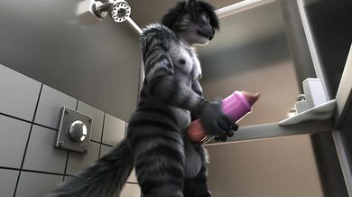 Wow! This hot babe is taking a shower, and her tiger stripes are getting all wet and sexy! Shes definitely a HO-RS3!