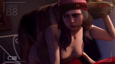 Watch me fuck my dog while I ride him like a horse in the barn!