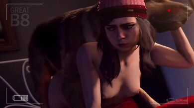 Watch me fuck my dog while I ride him like a horse in the barn!