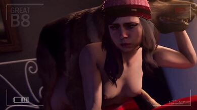 Watch me fuck my dog while I ride him like a horse in the barn!