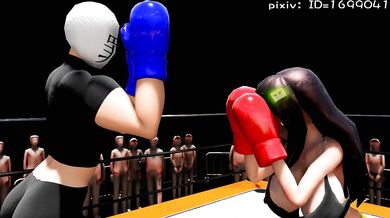 Watch these sexy girls get down and dirty in the ring while boxing each other!