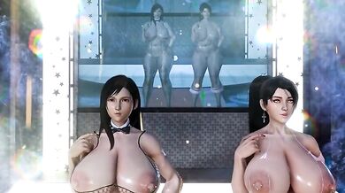 Tifa and Momiji Striptease