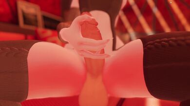 A futanari cock worshiping video with a satisfying finish~