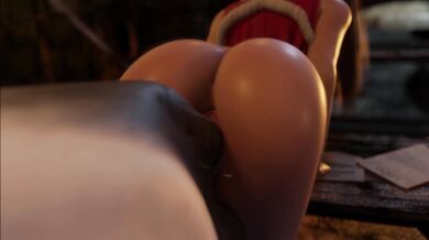 Mai Shiranui rides a horse with The Bartender in the barn!