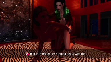 Watch as the chocolate bull ravages the sweet and innocent maiden on all fours in this hot hentai porn video!