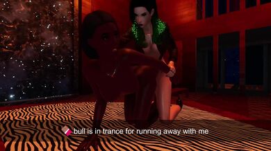 Watch as the chocolate bull ravages the sweet and innocent maiden on all fours in this hot hentai porn video!