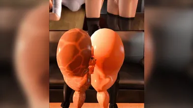 Futanari Interracial 3D Porn Animation