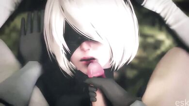 Infiltrating the Enemys Base: The Yorha 2B Blowjob Escape