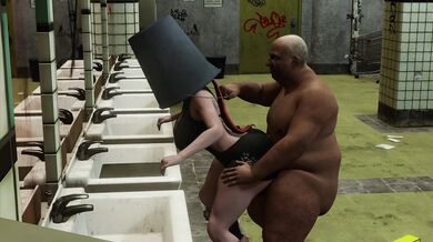 Shermie gets fucked on the toilet in a hentai porn video!