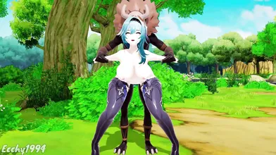 Eula Gets Fucked by a Monster in MMD Genshin Impact