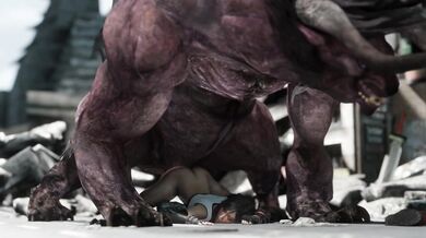 Tifa and Behemoth team up to take on Instant Loss in a hardcore hentai threesome!