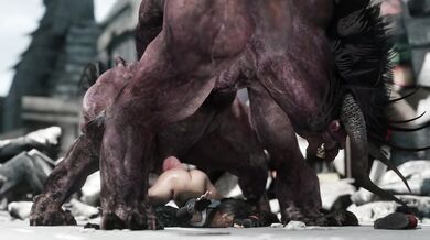 Tifa and Behemoth team up to take on Instant Loss in a hardcore hentai threesome!