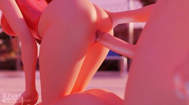 Wendy takes a dip in the pool, but she never expected to get caught by BlenderKnight!