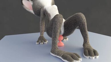 Moms Anal Playtime with a Fluffy Vibrator