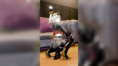 Burning up with desire, he can hardly hold still as she guides him through his hip flexor training routine!