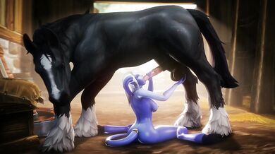 Majestic Draenei Priestess Gives Blowjob to a Giant Stallion (noname55)