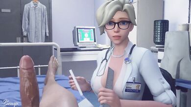 Giving BJs is a piece of cake for her! Dr Jenny takes a peek at the patients dick and discovers its ready to be examined