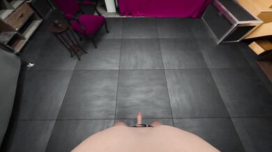 Sexy Assistant Gives Sensual Fellatio to Customer, Teases His Tip with Fleshlight Machine