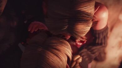 'Two girls give a werewolf a mind-blowing blowjob in the forest'