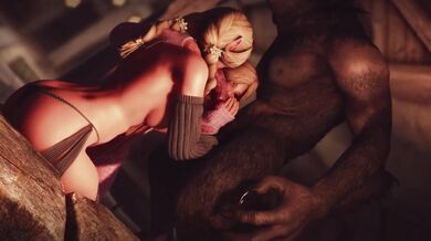 'Two girls give a werewolf a mind-blowing blowjob in the forest'