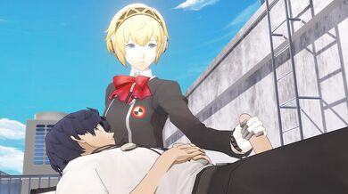 "Exploring the Depths of Pleasure with Aigis on the Rooftop"