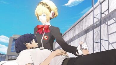"Exploring the Depths of Pleasure with Aigis on the Rooftop"