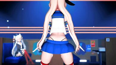 "Erogenous Dance: Shimakaze and Amatsukaze's Provocative MMD Performance [Mature Content] - GenesisMMD"