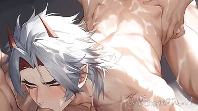 "Ebony Spit Roasted on the Hood of a Red Ferrari"