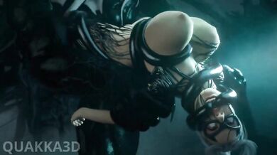 'The Dark Kitten Defeated by the Venomous Vixen in Quakka3D'