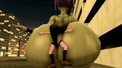 'Big Mama's Revenge: Giantess Raven Gets Dumped on by Dumptruck!'