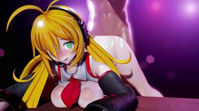 'Maki-chan gets pounded from behind, clothed and nude, in double penetration'