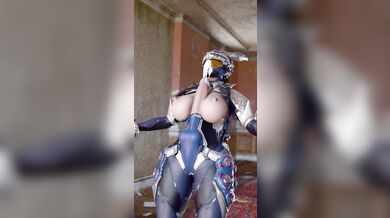 '"Bad Bunny" gets her busty boobs busted by a series of ballistic bombs, filling the room with her cum.'
