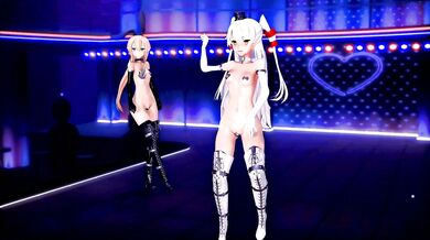 "Two Navy Destroyers: Shimakaze and Amatsukaze, Dip into Chocolate Cream [MMD R18] GenesisMMD"