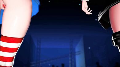 'Shimakaze and Amatsukaze - Bunny Style (ver. 2) [MMD R18] GenesisMMD'