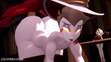 Alastor Slaves Down Lucifer with his Hammer as LoveMillie Watches in Ecstasy