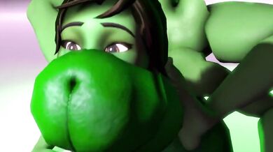 Write a 50-word summary of the Pornhub video Pamper Panzee transforms into a cock monster