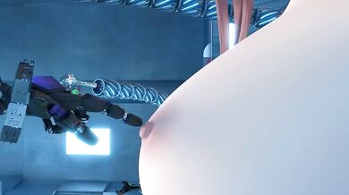 Watch as these two busty women enjoy a steamy lesbian encounter that ends with a facial cumshot in Nikke Modification^（Rapi）