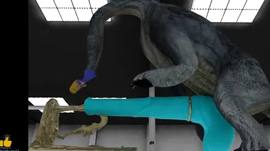 [Boldfinger42] Dino Lesbian Anal Blowjob - Vaginal Creampie