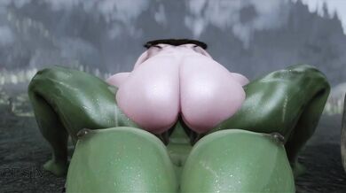 Sexy Mature Woman Gets Double Penetrated By A Futanari Orc And Her Own Fat Cock