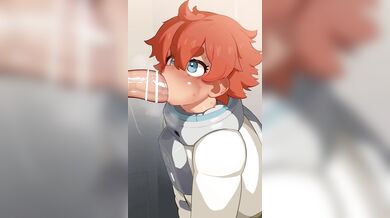 A hot Asian babe Ericht and her lesbian lover Samaya deepthroats a massive dildo with ease in this hentai PORN video