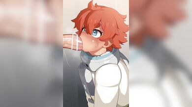 A hot Asian babe Ericht and her lesbian lover Samaya deepthroats a massive dildo with ease in this hentai PORN video