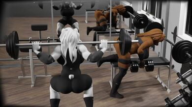 Two hot athletes, Dasha and Nataliya, work up a sweat in the gym as they engage in a steamy workout session