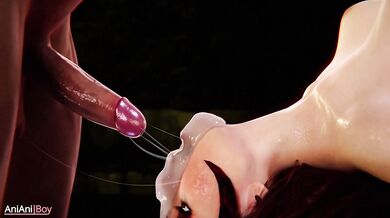 The Scarlet Witch and Anianiboy deepthroats each other in the forest