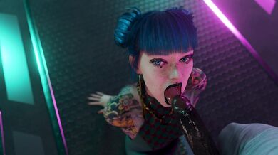 Sexy Cheri Gives a Blowjob to Her Black Stud while Watching Porn on PewPosterous