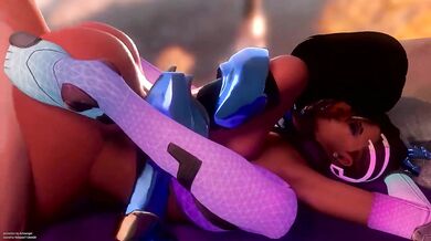 A hot Pharah, with her arho angel and a threesome sex date that will blow your mind!