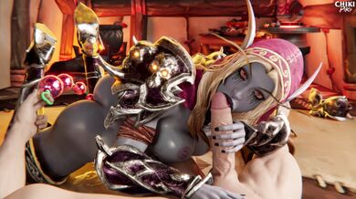 Sylvanas Windrunner and her Chikipiko are ready for an intense hentai session!