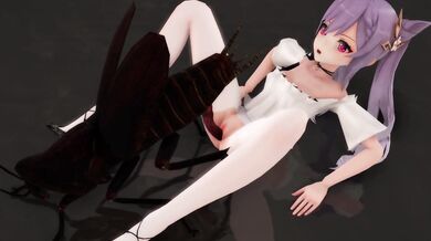 Sticky Situation - Miaoshaquan and Keqing get stuck in a wall while being fucked by cockroaches