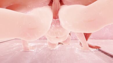 Sexy babe gets steamy in the shower, genitals close-up scene