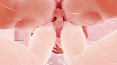 Sexy babe gets steamy in the shower, genitals close-up scene