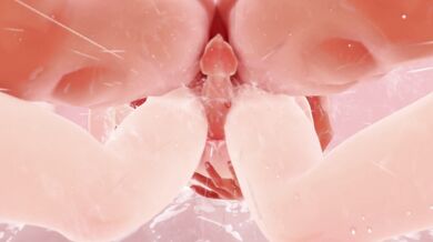 Sexy babe gets steamy in the shower, genitals close-up scene